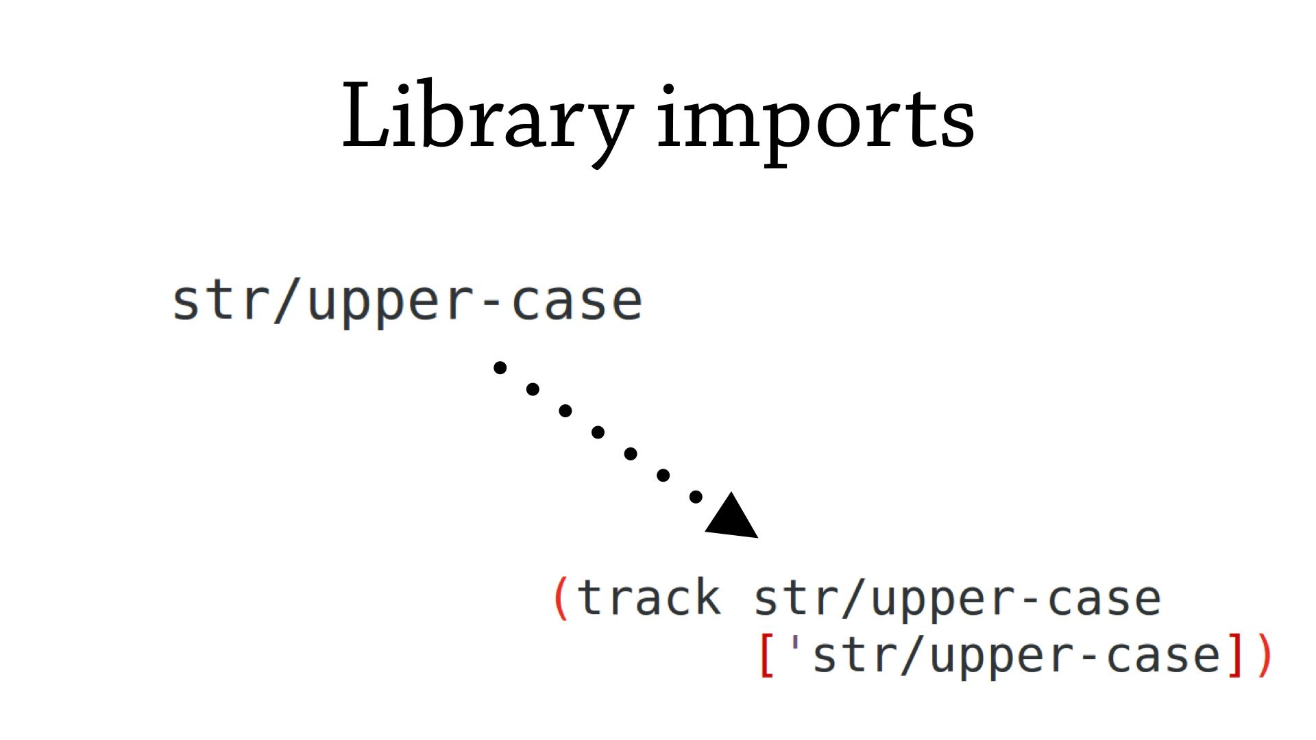 Track library imports