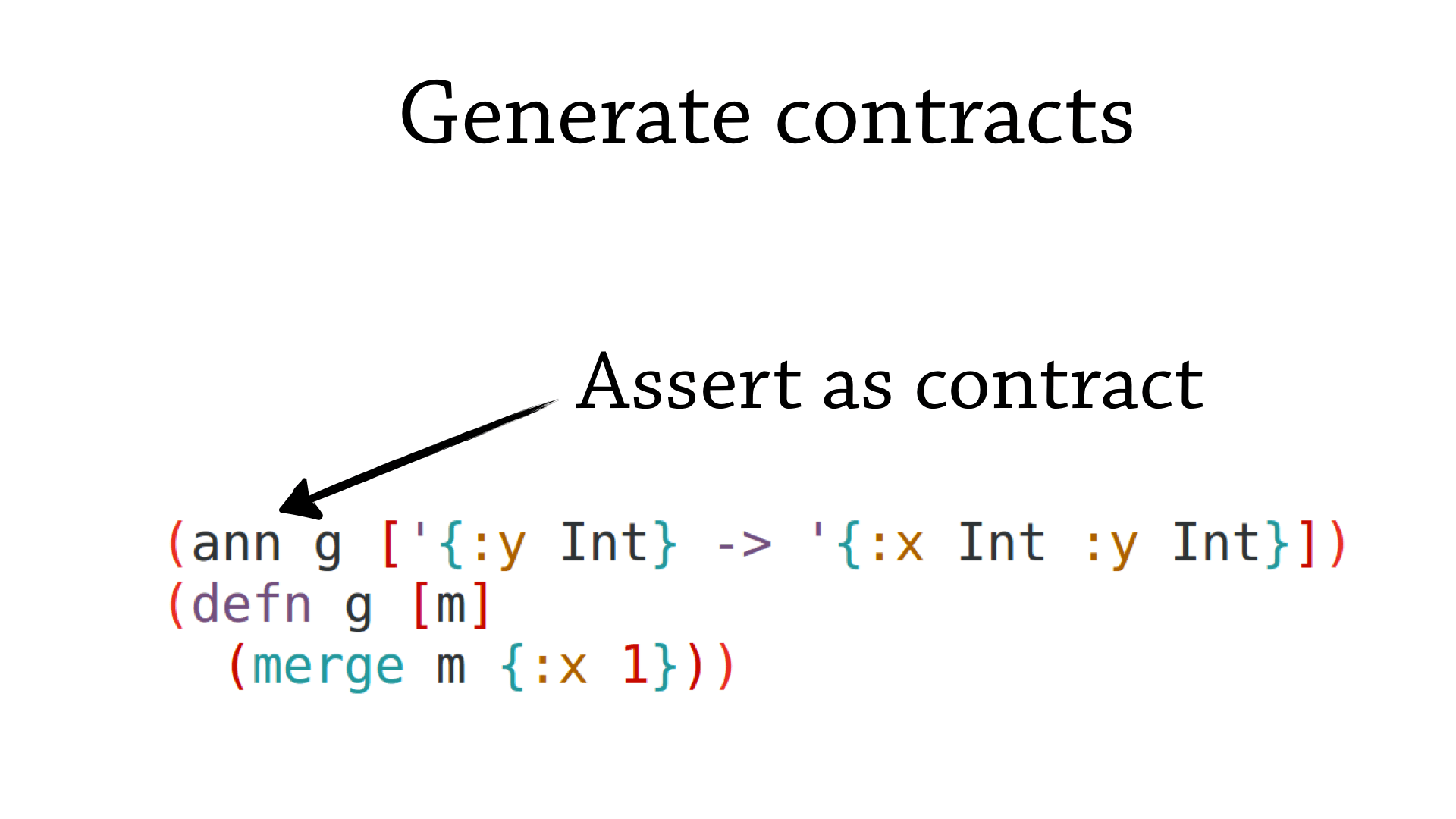 Assert types as contracts